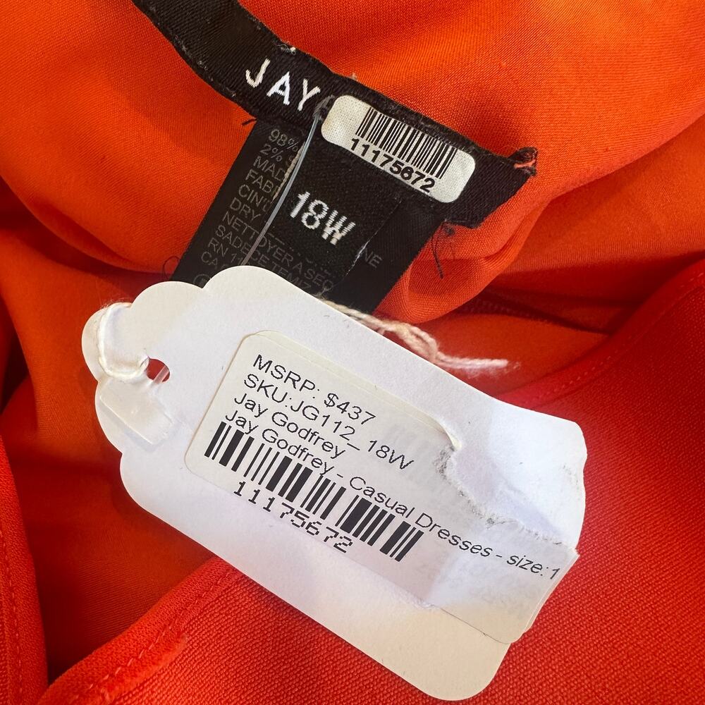 Jay Godfrey Orange Party Dress Size 18 Fit & Flare Party Wedding Romantic $437 - Picture 14 of 14